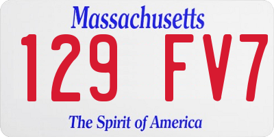 MA license plate 129FV7