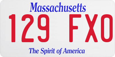 MA license plate 129FX0