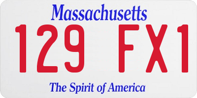 MA license plate 129FX1