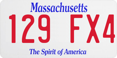 MA license plate 129FX4
