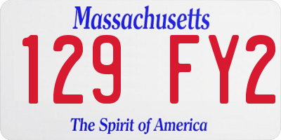 MA license plate 129FY2