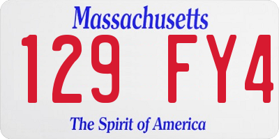 MA license plate 129FY4