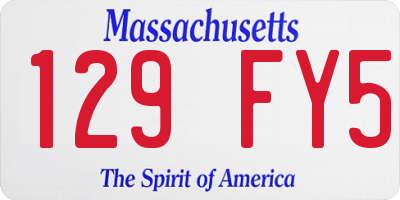 MA license plate 129FY5