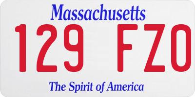 MA license plate 129FZ0