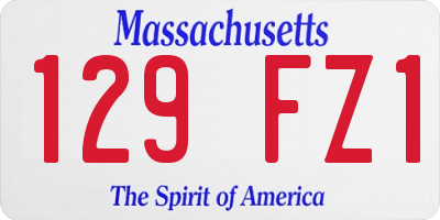 MA license plate 129FZ1