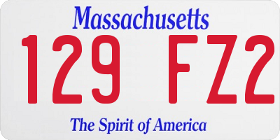 MA license plate 129FZ2