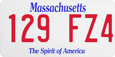 MA license plate 129FZ4