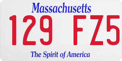 MA license plate 129FZ5
