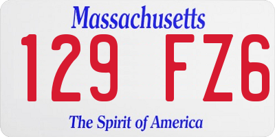 MA license plate 129FZ6