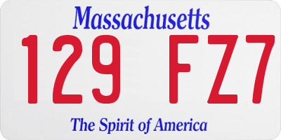 MA license plate 129FZ7