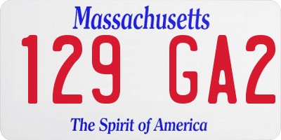 MA license plate 129GA2