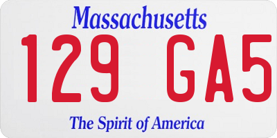 MA license plate 129GA5