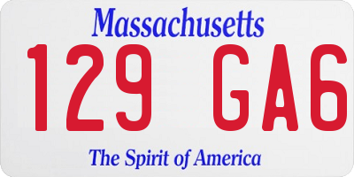 MA license plate 129GA6