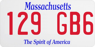 MA license plate 129GB6