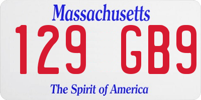 MA license plate 129GB9