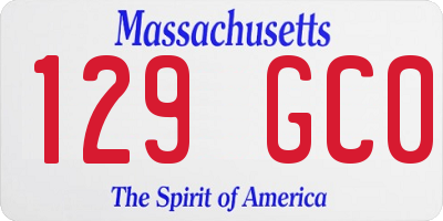 MA license plate 129GC0