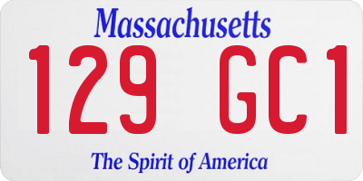 MA license plate 129GC1