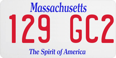 MA license plate 129GC2