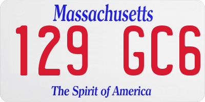 MA license plate 129GC6