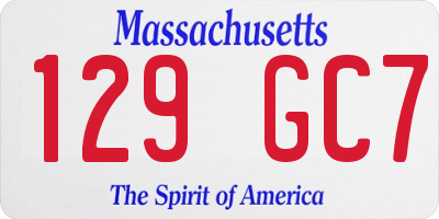 MA license plate 129GC7