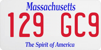 MA license plate 129GC9