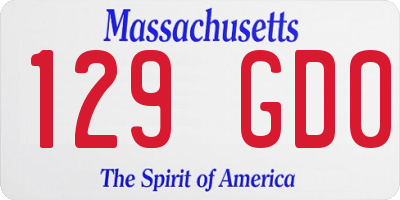 MA license plate 129GD0
