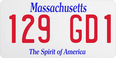 MA license plate 129GD1
