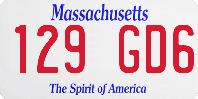 MA license plate 129GD6