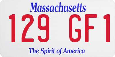 MA license plate 129GF1