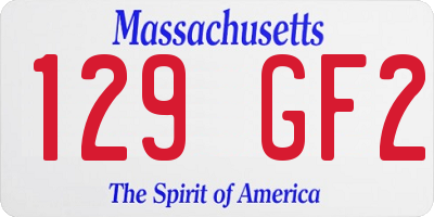 MA license plate 129GF2