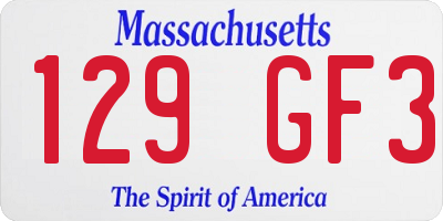 MA license plate 129GF3