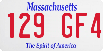 MA license plate 129GF4