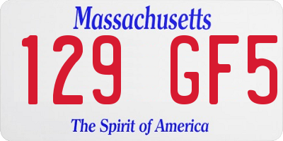 MA license plate 129GF5