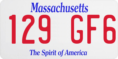 MA license plate 129GF6