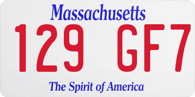 MA license plate 129GF7