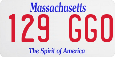 MA license plate 129GG0