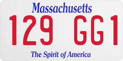 MA license plate 129GG1