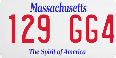 MA license plate 129GG4