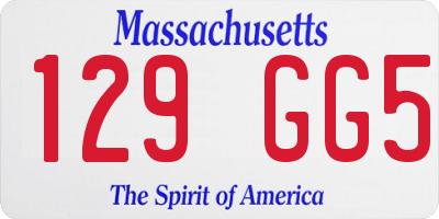 MA license plate 129GG5
