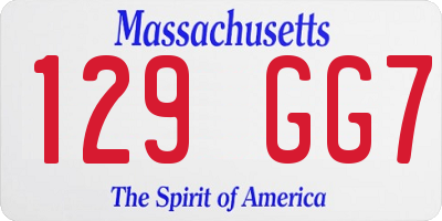 MA license plate 129GG7