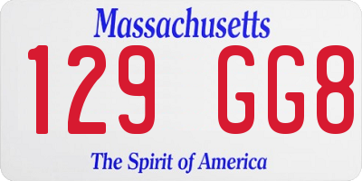 MA license plate 129GG8