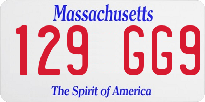 MA license plate 129GG9