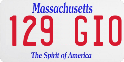 MA license plate 129GI0