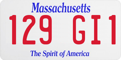 MA license plate 129GI1