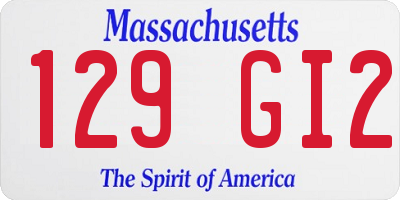 MA license plate 129GI2