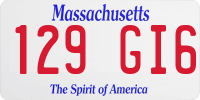 MA license plate 129GI6