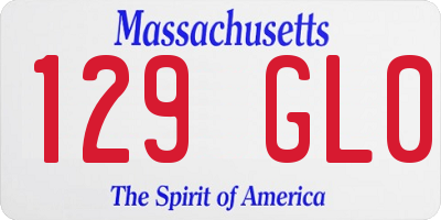MA license plate 129GL0