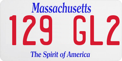 MA license plate 129GL2