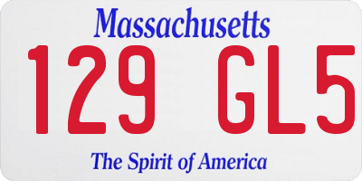 MA license plate 129GL5