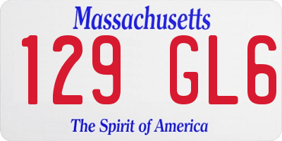 MA license plate 129GL6